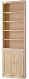 image of Pine 24 Inch Bookcase with Doors