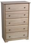 image of Pine 5 Drawer Chest
