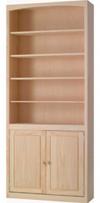 image of Pine 36 Inch Bookcase with Doors