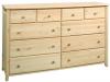 image of Pine 10 Drawer Dresser