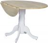 image of Parawood 42 Inch Dropleaf Table, White/Natural