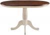 image of Parawood Round Table Top & Pedestal, Almond & Espresso