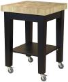 image of Parawood Microwave Cart, Black w/ Oiled Top