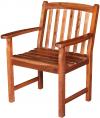 image of Outdoor Slatback Arm Chair, Oiled