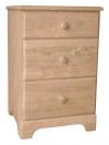 image of Parawood 3 Drawer Nightstand