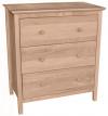 image of Parawood Brooklyn 3 Drawer Chest