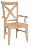 image of Parawood Vineyard Curved X Back Arm Chair