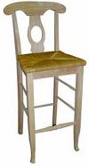 image of Parawood 24 Inch Tall Empire Stool with Rush Seat