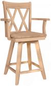 image of Parawood Double X Back Swivel Stool with Arms
