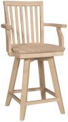 image of Parawood Mission Swivel Stool with Arms